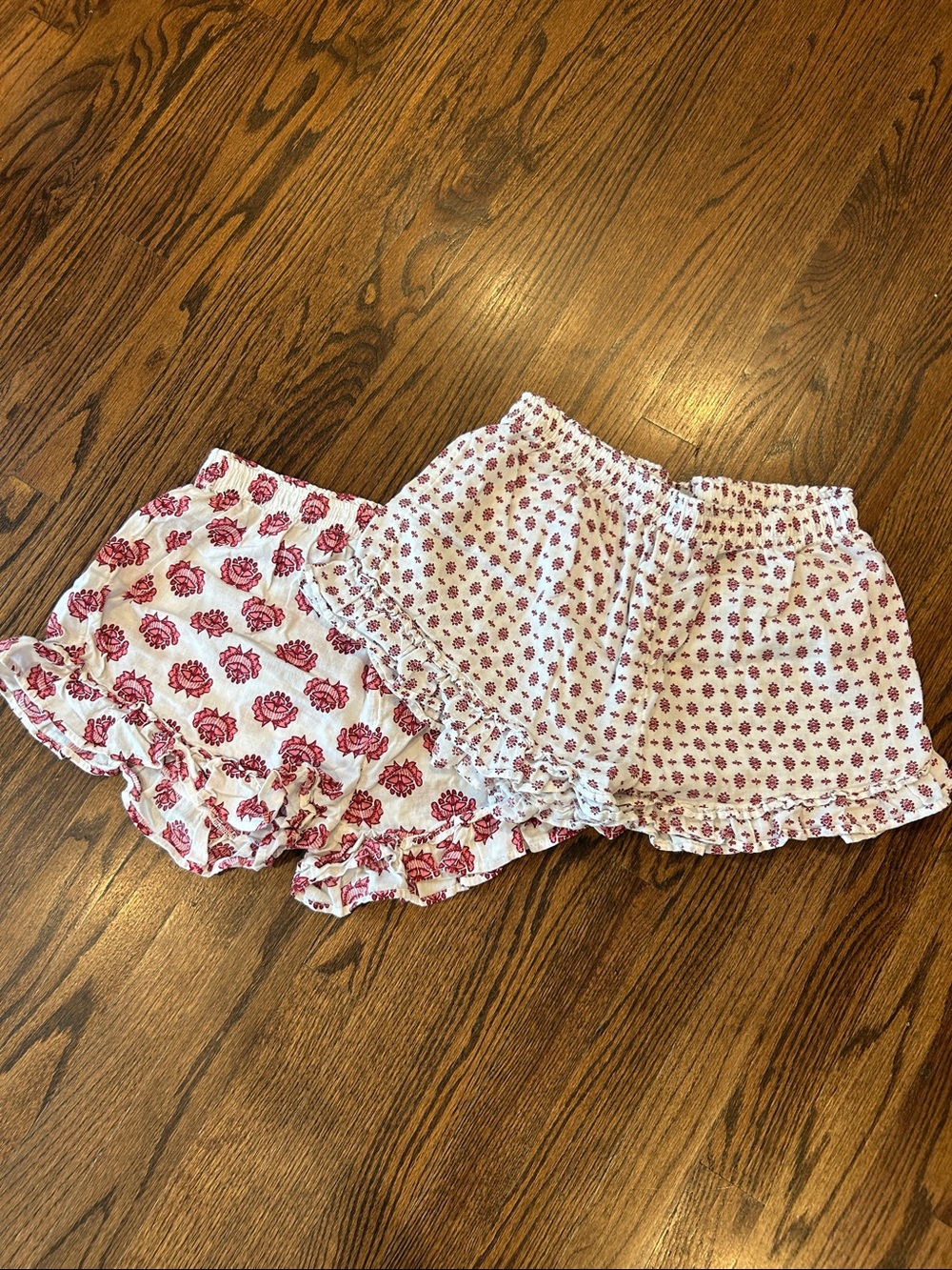 Rachel Zoe White and Pink Floral Ruffle Pajama Shorts Set